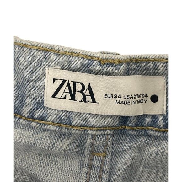 Zara Women Jeans EU 34 US 2 Blue Darted Balloon Slim Fit Curved Leg 6186/044 NWT - Picture 11 of 16